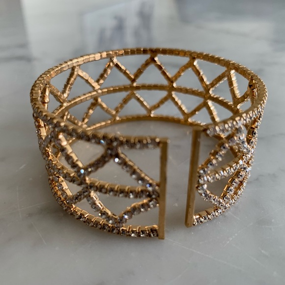 Brand new rhinestone cuff with gold tone metal - Picture 3 of 3